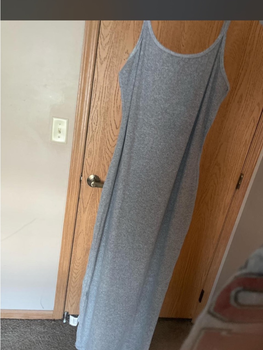 Simple Heather Gray Maxi Tank Dress